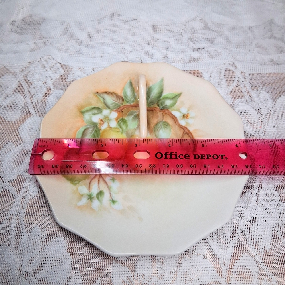Vintage Hand-painted Fruit Citrus Dish Lemon Tray Tea Service Handled Plate - Picture 16 of 16